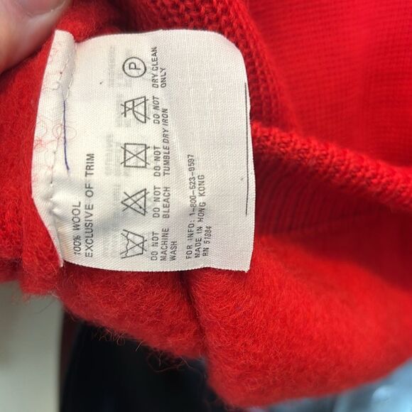 Vintage Patagonia red fleece lined knit pullover quarter zip sweater xs cherry - Picture 5 of 7